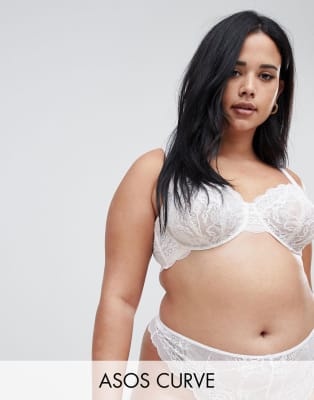 ASOS DESIGN Curve Ella lace bra and thong set