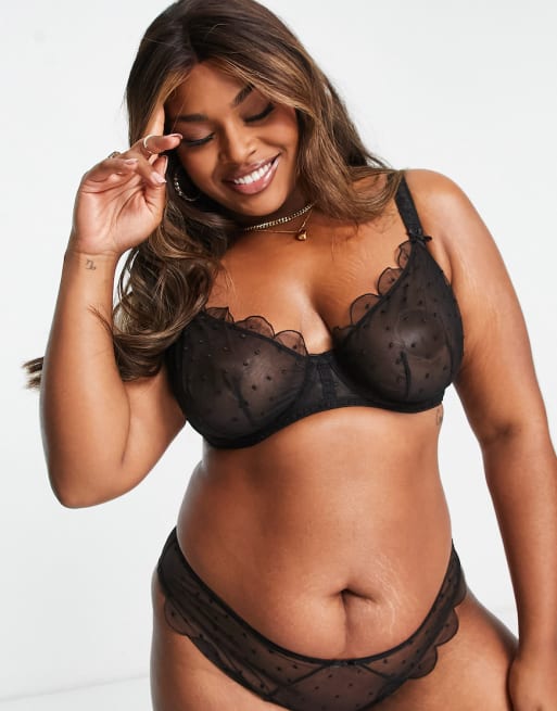 ASOS DESIGN Curve – Margot – Set mit Stickerei und Bogenkante