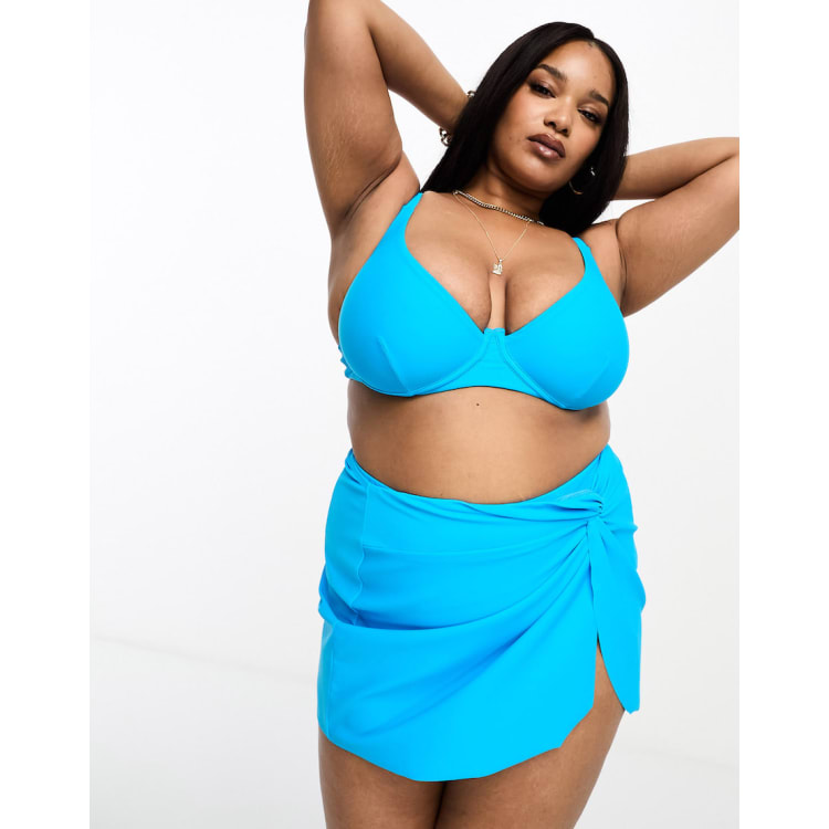 Cra-wallonieShops DESIGN Curve mix and match bikini in bright blue