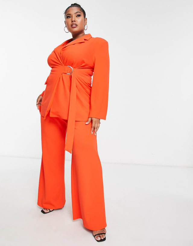 ASOS Curve - ASOS DESIGN Curve Mix & Match jersey suit in red