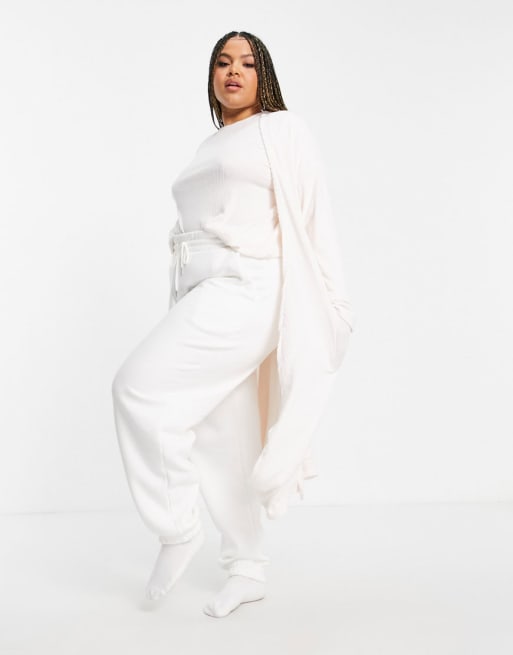 ASOS DESIGN Curve mix & match super soft set in ecru
