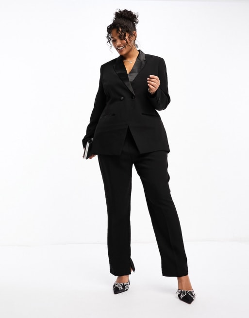 ASOS DESIGN Curve – Mixa & matcha – Svart smoking