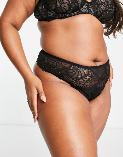 ASOS DESIGN – Sienna – Spitzen-Body in Schwarz mit Bügel