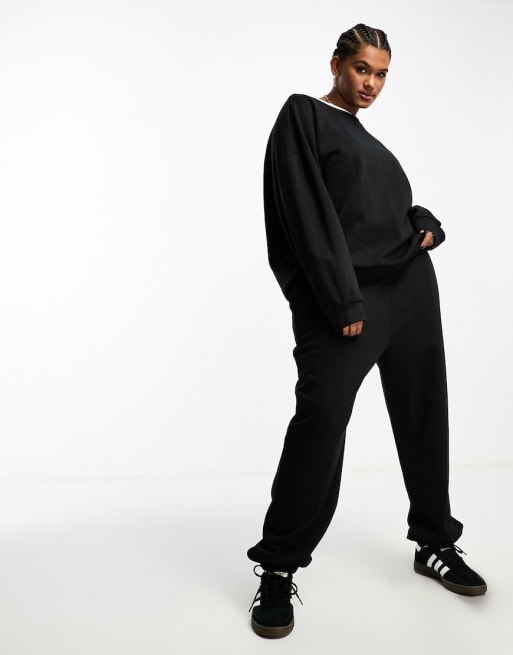 ASOS DESIGN curve sweats and jogger mix and match co-ord in black | ASOS