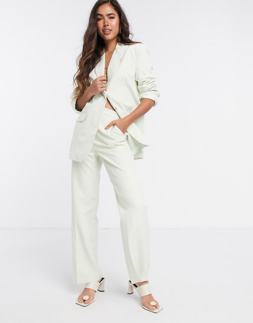 ASOS DESIGN dad slide suit trouser in mint