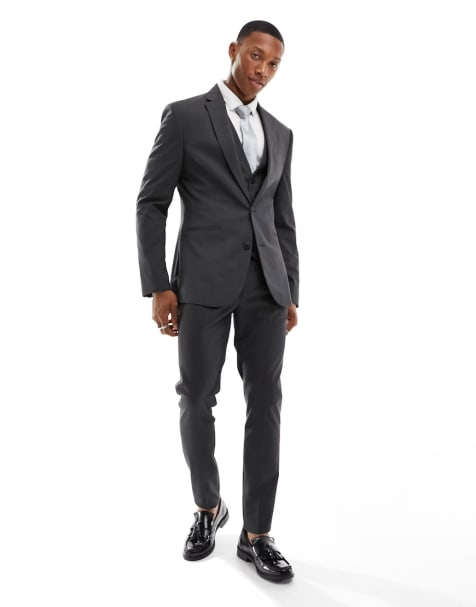 ASOS DESIGN – Dopasowany grafitowy garnitur - view 1