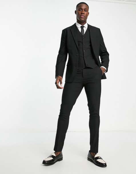 ASOS DESIGN – Eng geschnittener Anzug in Schwarz - view 1
