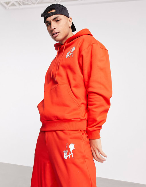ASOS DESIGN - Ensemble oversize à imprimé Death Row Records - Rouge