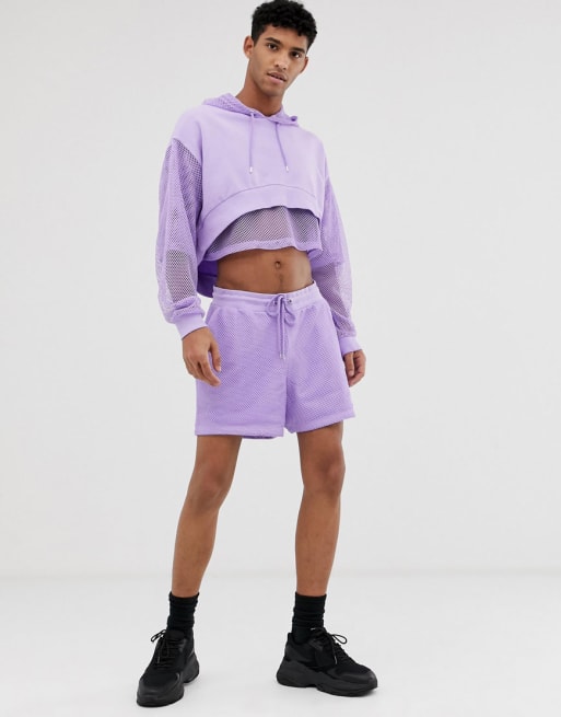 ASOS DESIGN festival co-ord with mesh in lilac | ASOS