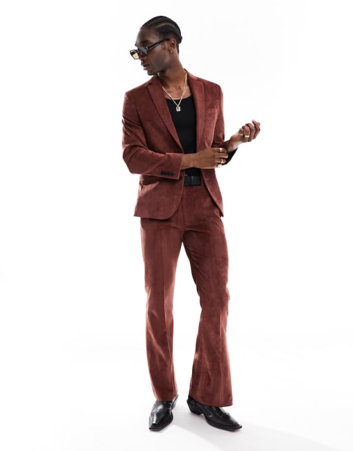 ASOS LUXE flared suit pants in red - part of a set