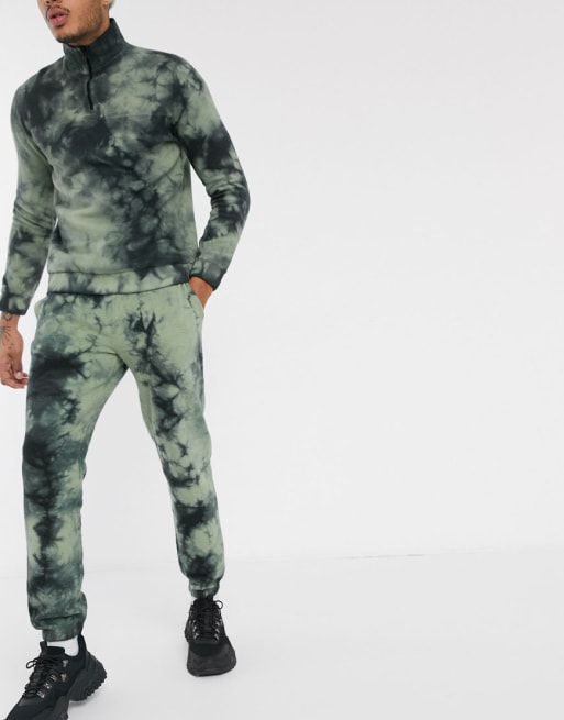 ASOS DESIGN - Fleece combi-set met tie-dye