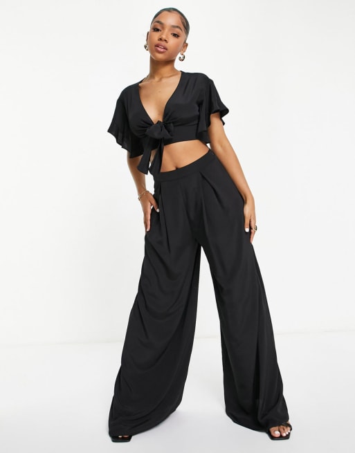 Unlimited Inspiration One Shoulder Crop Top & Palazzo Pants Set