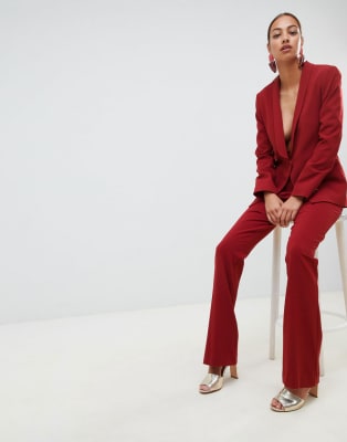 asos red trouser suit