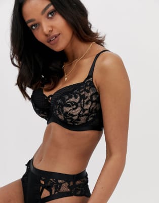 Asos Design Fuller Bust Spot And Lace Strappy Underwire Bra And Pant Asos 