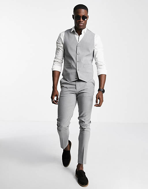 ASOS DESIGN grey skinny suit jacket