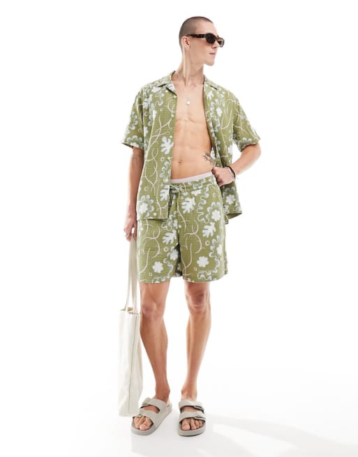 ASOS DESIGN – Grönt, blommigt set