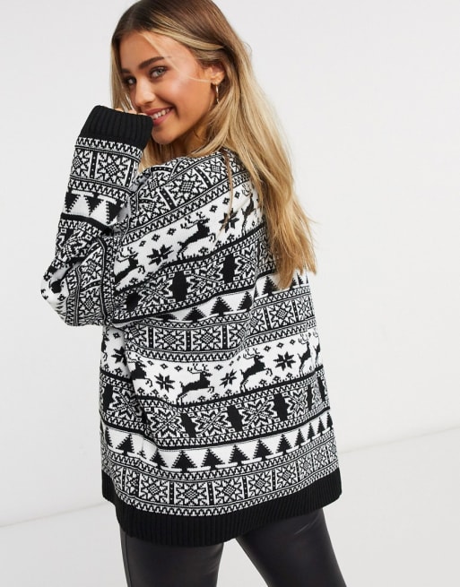 ASOS DESIGN his & hers Christmas jumper with all over fairisle