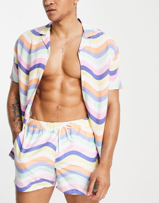 ASOS DESIGN in pastel wavy stripe
