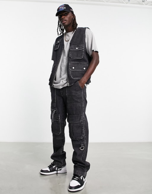 DEJ-WB4CM1136CM BLACK&PRINT VEST SET main image 1