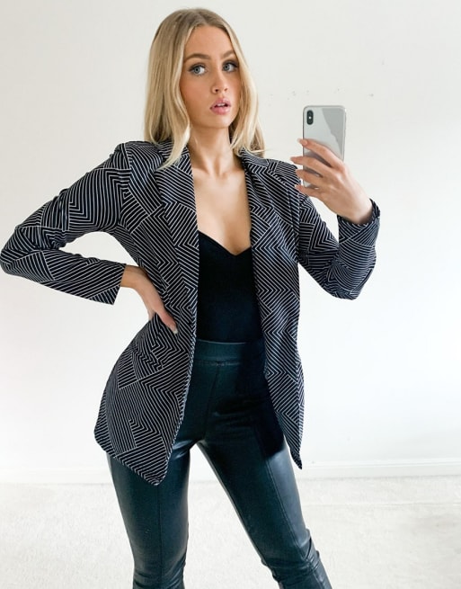 ASOS DESIGN jersey geo print suit 