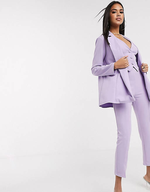 ASOS DESIGN jersey wrap suit in lilac | ASOS