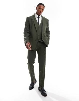 ASOS DESIGN – Kakifärgad, smal kostym - view 1