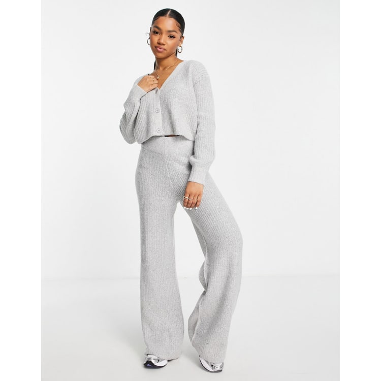 ASOS DESIGN knitted co-ord set in grey marl