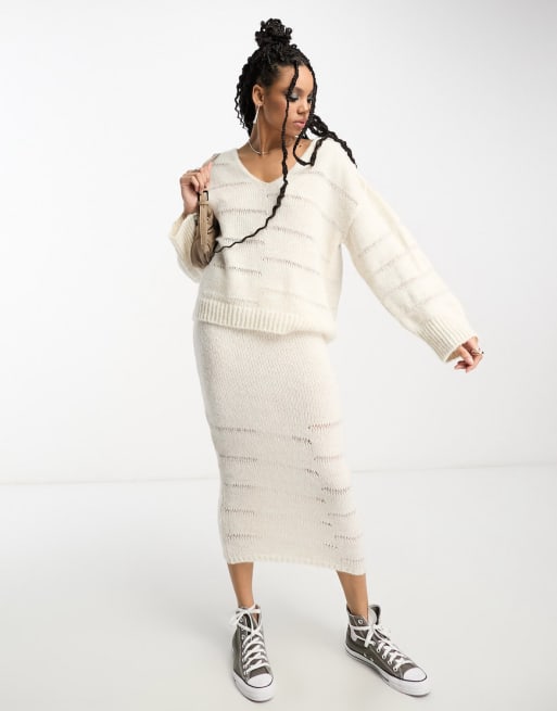 ASOS DESIGN knitted stripe stitch set