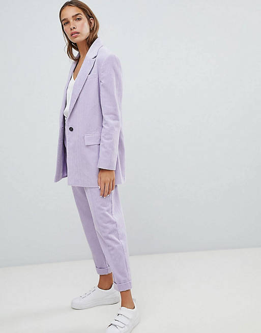 ASOS DESIGN lilac cord suit