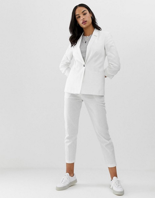 ASOS DESIGN linen suit in white