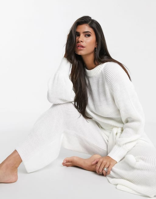 ASOS DESIGN lounge premium knitted jumper & wide leg trouser | ASOS