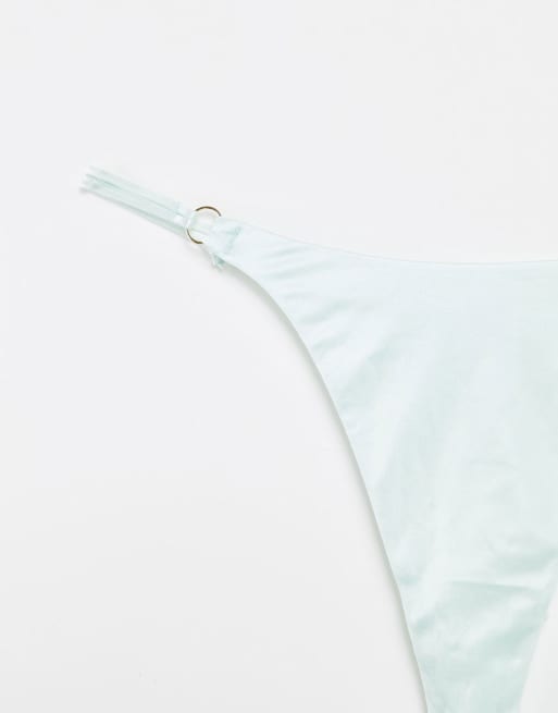 ASOS DESIGN Maggie microfibre bra & thong in mint green