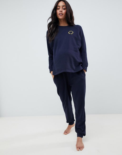 ASOS DESIGN – Mammakläder – Set med sweatshirt och joggingbyxor
