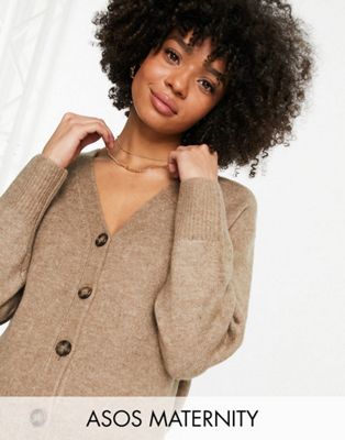 ASOS DESIGN maternity knitted co-ord set in taupe
