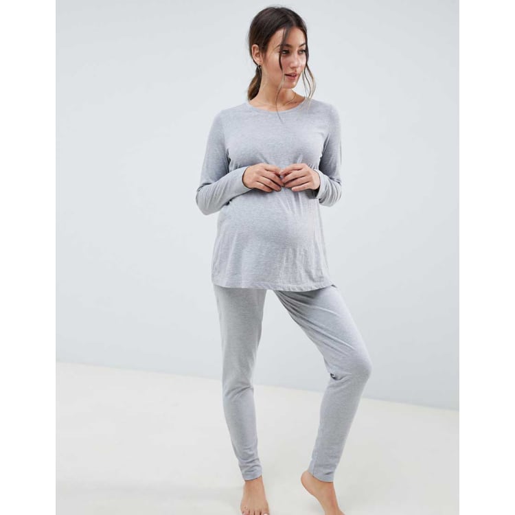 ASOS Maternity ASOS DESIGN Maternity mix & match jersey pajama leggings in  heather gray - ShopStyle