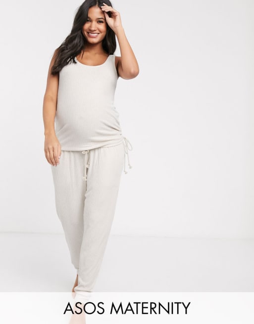 ASOS DESIGN Maternity mix & match lounge super soft vest and jogger