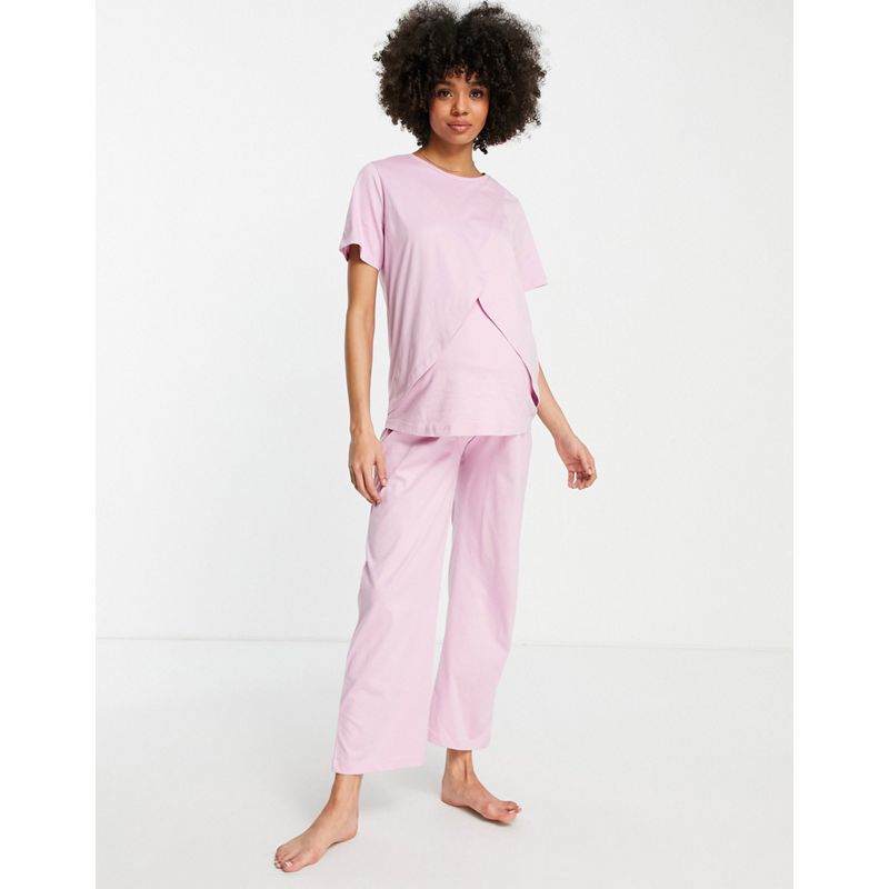 DESIGN Maternity – Mix & Match – Pyjama aus Bio-Baumwolle in Rosa