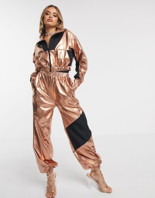 ASOS DESIGN metallic tracksuit two-piece | ASOS