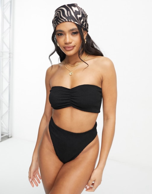 Asos Design Mix And Match Crinkle Bikini In Black Asos 8784