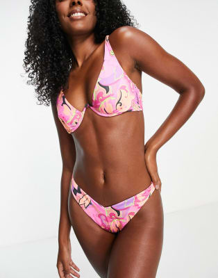 ASOS DESIGN - Mix en match - Bikini van gerecycled materiaal met dikgedrukte bloemenprint