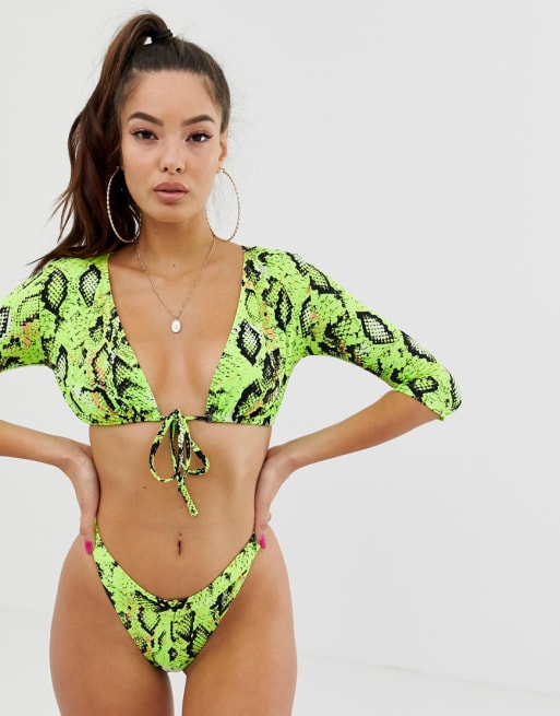 Bikini top met online mouwtjes