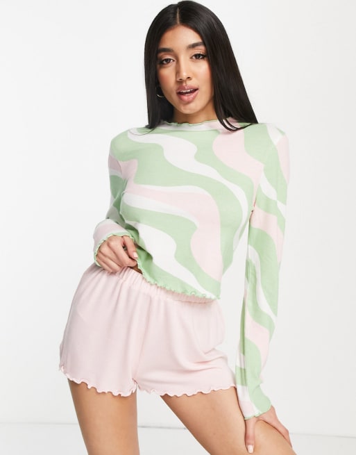 ASOS DESIGN - Mix en match - Super zachte loungeset in multi