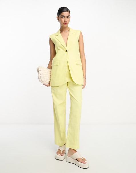 ASOS DESIGN - Mix & Match - Abito in misto lino color limone - view 1