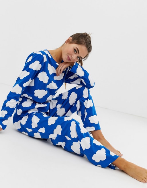 ASOS DESIGN mix match cloud pyjama set ASOS