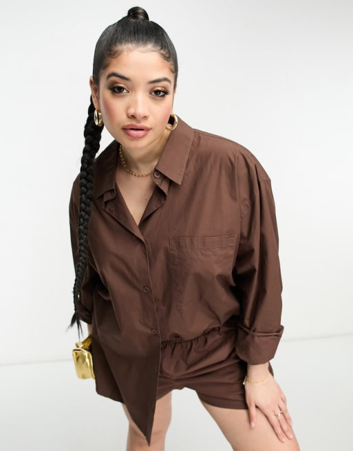 ASOS DESIGN Mix & Match co-ord in chocolate