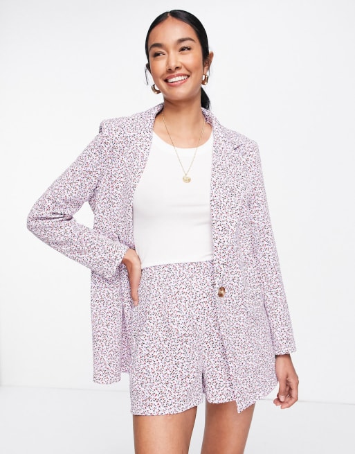 ASOS DESIGN Mix & Match jersey suit in ditsy print