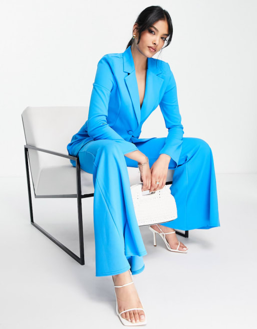 ASOS DESIGN Mix & Match jersey suit in electric blue