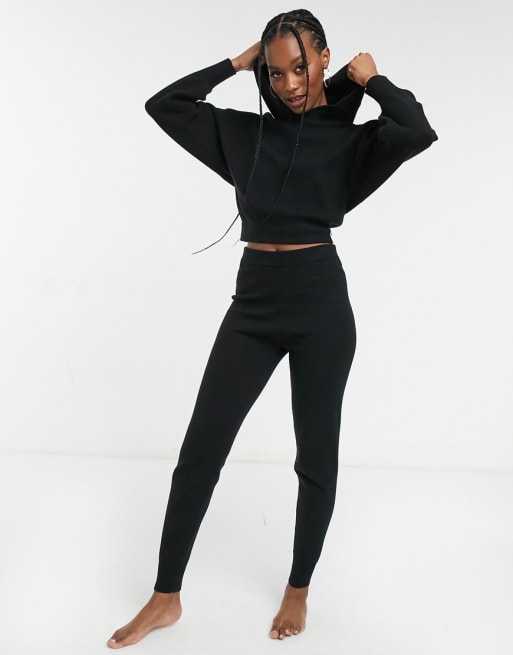 ASOS DESIGN mix & match lounge knitted set in black | ASOS