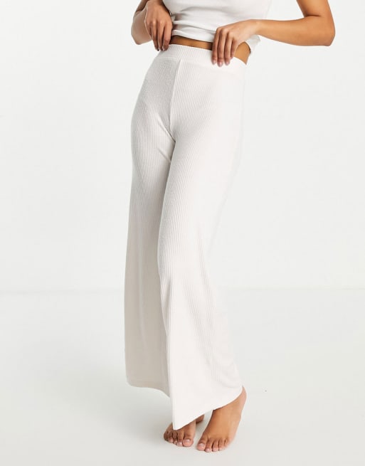 ASOS DESIGN mix match lounge super soft crop top and wide leg