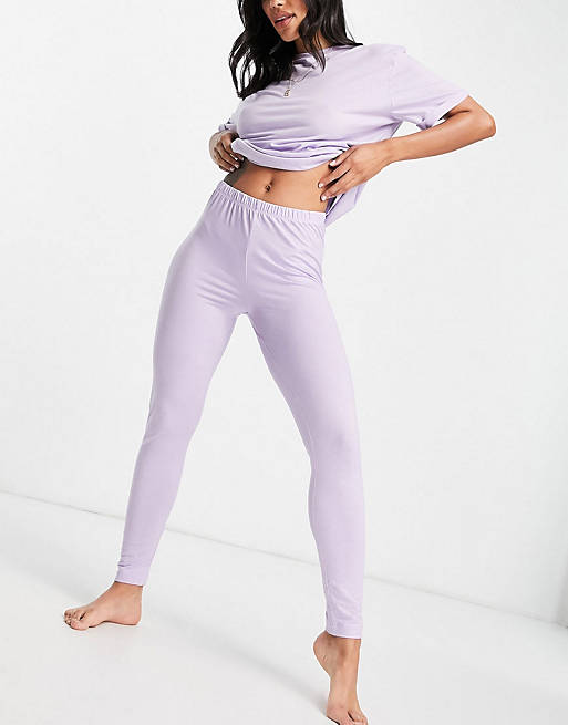 ASOS DESIGN mix & match pyjama set in lilac